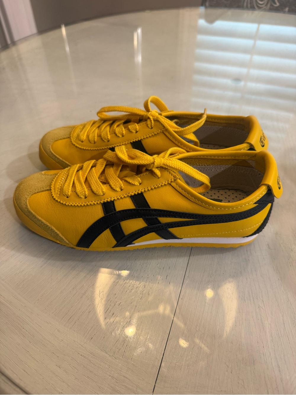 Onitsuka Tiger by Asics Yellow Sneakers with Black Stripes